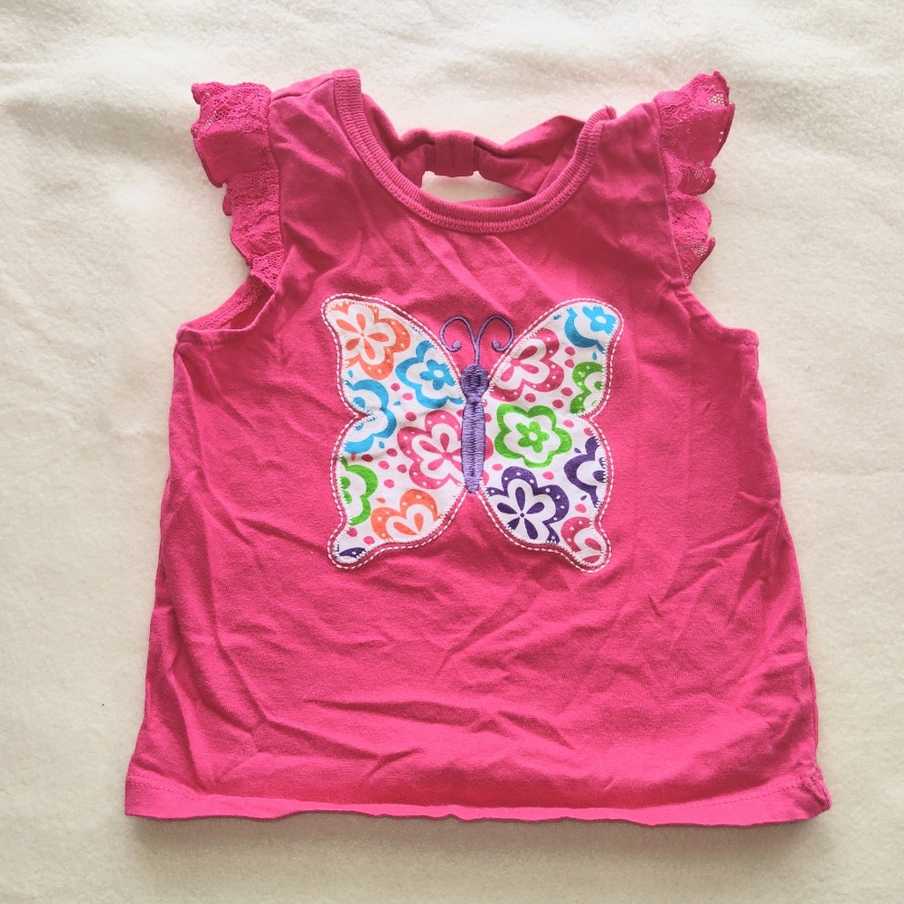 Size 18 Months Colorful Butterfly Summer Shirt Barbie Pink Size 18 Months